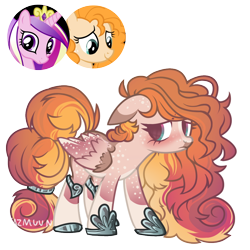 Size: 1000x1000 | Tagged: safe, artist:kazmuun, pear butter, princess cadance, oc, pegasus, pony, g4, female, magical lesbian spawn, mare, offspring, parent:pear butter, parent:princess cadance, parents:peardance, simple background, transparent background