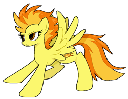 Size: 873x673 | Tagged: safe, artist:muffinz, spitfire, pegasus, pony, g4, angry, simple background, solo, spread wings, white background, wings