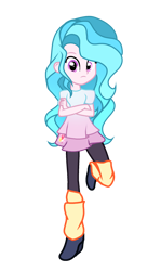 Size: 1743x2928 | Tagged: safe, artist:harmonyvitality-yt, oc, oc only, human, equestria girls, g4, base used, clothes, crossed arms, female, frown, leg warmers, simple background, skirt, solo, transparent background