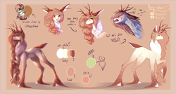 Size: 5593x3000 | Tagged: safe, artist:prettyshinegp, oc, oc only, oc:diana, antlers, bust, female, raised hoof, reference sheet