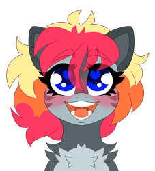 Size: 5272x5817 | Tagged: safe, artist:crazysketch101, oc, oc only, oc:crazy looncrest, pony, blushing, bust, chest fluff, heart, heart eyes, simple background, solo, transparent background, wingding eyes