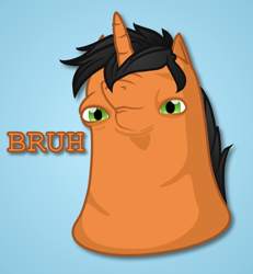 Size: 2772x3000 | Tagged: safe, artist:made_by_franch, oc, oc:king franch, pony, unicorn, bruh, face, high res, solo
