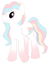 Size: 759x974 | Tagged: safe, artist:binkyroom, oc, oc:gentleskies, pegasus, pony, adoptable, colorful, pastel, simple background, solo, transparent background, white body