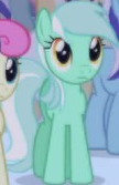 Size: 108x167 | Tagged: safe, screencap, bon bon, lyra heartstrings, minuette, sweetie drops, pony, unicorn, friendship is magic, g4, animation error, background character, background pony, cropped, earth pony lyra heartstrings, female, horn, mare, missing horn, solo focus