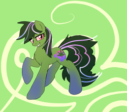 Size: 880x776 | Tagged: safe, artist:solixy406, oc, oc only, oc:wonder bloom, earth pony, pony, earth pony oc, eye clipping through hair, female, grin, high, looking at you, mare, raised hoof, smiling, smiling at you, solo