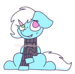 Size: 1077x1070 | Tagged: safe, artist:_natsunatsuu_, fleetfoot, pegasus, pony, g4, clothes, female, hairclip, heterochromia, photo, simple background, solo, sweater, teenager, transparent background, younger