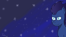 Size: 1920x1080 | Tagged: safe, artist:redsmoke357, oc, bat pony, g4, bat pony oc, simple background, smiling, solo, stars