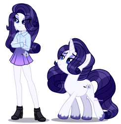 Size: 2660x2710 | Tagged: safe, artist:skyfallfrost, oc, oc:midnight sapphire, human, pony, unicorn, equestria girls, g4, base used, clothes, female, high res, human ponidox, mare, self paradox, self ponidox, shirt, simple background, skirt, solo, transparent background