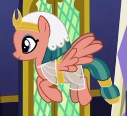 Size: 286x261 | Tagged: safe, screencap, somnambula, pegasus, pony, g4, shadow play, cropped, egyptian, egyptian headdress, egyptian pony, flying, solo, twilight's castle