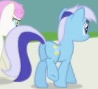 Size: 143x131 | Tagged: safe, screencap, minuette, twinkleshine, pony, unicorn, friendship is magic, g4, background character, background pony, butt, cropped, female, mare, minu-ass, picture for breezies, plot, solo focus