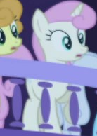 Size: 138x194 | Tagged: safe, screencap, carrot top, golden harvest, linky, shoeshine, twinkleshine, pony, unicorn, friendship is magic, g4, background character, background pony, cropped, female, horn, mare, solo focus