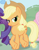 Size: 423x540 | Tagged: safe, screencap, applejack, earth pony, pony, g4, season 1, season 2, applejack's hat, cowboy hat, cropped, female, hat, intro, mare, solo focus