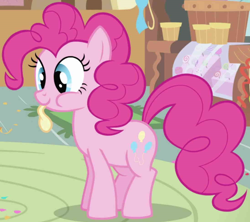 Size: 1096x972 | Tagged: safe, screencap, pinkie pie, earth pony, pony, g4, season 1, season 2, cropped, female, intro, mare, solo