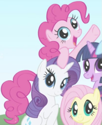 Size: 413x503 | Tagged: safe, screencap, pinkie pie, earth pony, pony, g4, season 1, season 2, cropped, female, intro, mare, solo focus