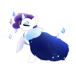 Size: 3454x3101 | Tagged: safe, artist:bettykat420, rarity, pony, unicorn, g4, eyes closed, female, gemstones, glowing, glowing horn, high res, horn, magic, mare, older, older rarity, simple background, smiling, solo, telekinesis, transparent background