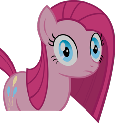 Size: 771x823 | Tagged: safe, artist:retroponybro, pinkie pie, earth pony, pony, g4, base used, female, long mane, looking at you, mare, pinkamena diane pie, simple background, solo, thousand yard stare, transparent background, vector, wide eyes