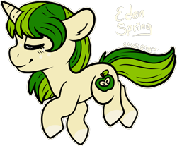 Size: 1261x1045 | Tagged: safe, artist:sexygoatgod, oc, oc only, oc:eden spring, pony, unicorn, adoptable, chibi, female, mare, simple background, solo, transparent background