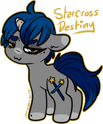 Size: 1120x1347 | Tagged: safe, artist:sexygoatgod, oc, oc only, oc:starcross destiny, pony, unicorn, adoptable, chibi, female, mare, simple background, solo, transparent background