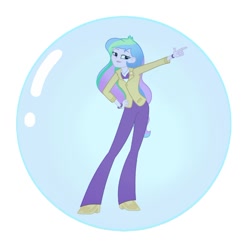 Size: 720x725 | Tagged: safe, artist:famousmari5, edit, princess celestia, principal celestia, human, do it for the ponygram!, equestria girls, g4, my little pony equestria girls: better together, bracelet, brooch, bubble, cutie mark accessory, cutie mark brooch, female, hand on hip, in bubble, jewelry, obtrusive watermark, pointing, simple background, smiling, solo, vector, watermark, white background