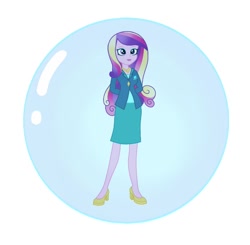 Size: 720x705 | Tagged: safe, artist:mixiepie, edit, dean cadance, princess cadance, human, equestria girls, g4, my little pony equestria girls: friendship games, bubble, clothes, female, hands behind back, high heels, in bubble, jewelry, necklace, paint tool sai, shoes, simple background, soap bubble, solo, vector, white background