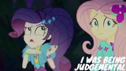 Size: 1920x1080 | Tagged: safe, edit, edited screencap, editor:quoterific, screencap, fluttershy, rarity, human, equestria girls, equestria girls specials, g4, my little pony equestria girls: better together, my little pony equestria girls: sunset's backstage pass, duo, duo female, female, music festival outfit