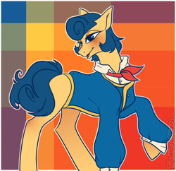 Size: 1280x1238 | Tagged: safe, artist:tired-horse-studios, pony, clothes, ponified, solo, wally darling, welcome home