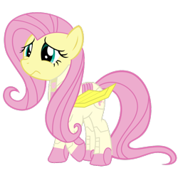 Size: 768x768 | Tagged: safe, artist:bluemario11, artist:slb94, idw, fluttershy, pegasus, pony, g4, the magic of cybertron, battlemaster, exosuit, female, idw showified, mare, simple background, solo, transformers, transparent background