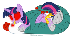 Size: 1000x525 | Tagged: safe, artist:jennieoo, twilight sparkle, alicorn, cockatrice, pony, g4, bestiality, dubious consent, forced, glowing, glowing eyes, hug, interspecies, kiss on the lips, kissing, mind control, on top, petrification, show accurate, simple background, stone, transparent background, vector