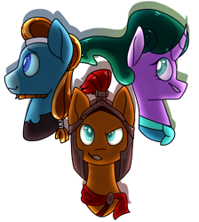 Size: 1024x1144 | Tagged: safe, artist:milkeal, flash magnus, mistmane, rockhoof, earth pony, pegasus, pony, unicorn, campfire tales, g4, female, male, mare, simple background, stallion, transparent background, trio