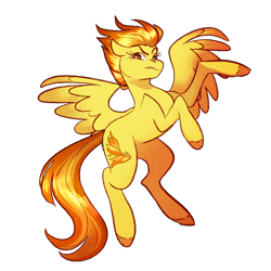 Size: 2048x2048 | Tagged: safe, artist:mickearts, spitfire, pegasus, pony, g4, female, high res, mare, rearing, simple background, solo, spread wings, transparent background, wings