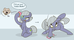 Size: 1135x616 | Tagged: safe, artist:cookieboy011, limestone pie, earth pony, pony, g4, cellphone, phone, talking ben