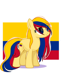 Size: 720x911 | Tagged: safe, artist:diniarvegafinahar, earth pony, pony, colombia, female, flag, mare, nation ponies, ponified, simple background, solo, white background