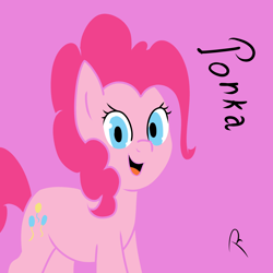 Size: 3000x3000 | Tagged: safe, artist:reinbou, pinkie pie, earth pony, pony, g4, high res, ibispaint x, looking at you, simple background, solo