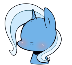 Size: 451x405 | Tagged: safe, artist:maren, trixie, pony, unicorn, g4, 2015, blushing, bust, female, mare, no eyes, no mouth, old art, portrait, simple background, solo, transparent background