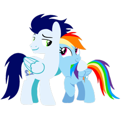 Size: 1099x1099 | Tagged: safe, artist:mlplary6, rainbow dash, soarin', pegasus, pony, g4, boyfriend and girlfriend, duo, female, hug, looking at each other, looking at someone, male, mare, ship:soarindash, shipping, simple background, smiling, smiling at each other, stallion, straight, transparent background, vector