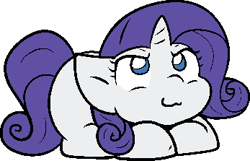 Size: 347x223 | Tagged: safe, alternate character, alternate version, artist:zutcha, rarity, pony, unicorn, g4, :3, cute, female, looking up, lying down, mare, ponyloaf, prone, raribetes, simple background, solo, transparent background