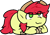 Size: 330x233 | Tagged: safe, alternate character, alternate version, artist:zutcha, bright mac, earth pony, pony, g4, brightabetes, cute, eye clipping through hair, looking up, lying down, male, ponyloaf, prone, simple background, smiling, solo, stallion, transparent background