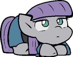 Size: 266x207 | Tagged: safe, alternate character, alternate version, artist:zutcha, maud pie, earth pony, pony, g4, cute, female, looking up, lying down, mare, maudabetes, ponyloaf, prone, simple background, solo, transparent background