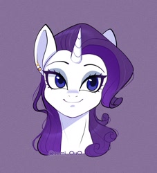 Size: 1679x1846 | Tagged: safe, artist:tomi_ouo, rarity, pony, unicorn, g4, bust, ear piercing, earring, jewelry, piercing, portrait, solo, sternocleidomastoid