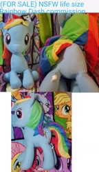 Size: 892x1552 | Tagged: safe, artist:furrysale, rainbow dash, pegasus, pony, g4, butt, commission, female, irl, life size, mare, photo, plot, plushie, rainbutt dash, solo, ych example, your character here