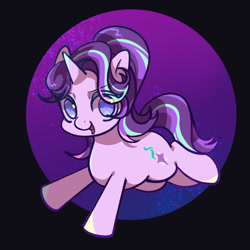 Size: 1080x1080 | Tagged: safe, artist:tkotu1, starlight glimmer, pony, unicorn, g4, cute, eye clipping through hair, eyebrows, eyebrows visible through hair, female, glimmerbetes, horn, looking at you, mare, open mouth, open smile, smiling, smiling at you, solo, sparkly eyes, wingding eyes