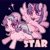 Size: 2048x2048 | Tagged: safe, artist:tkotu434, artist:zatsukune, starlight glimmer, twilight sparkle, alicorn, pony, unicorn, g4, blue background, cute, duo, duo female, eye clipping through hair, eyebrows, eyebrows visible through hair, female, glimmerbetes, high res, horn, looking at you, mare, open mouth, open smile, outline, simple background, smiling, smiling at you, spread wings, twiabetes, twilight sparkle (alicorn), white outline, wings