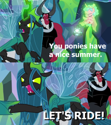 Size: 1280x1438 | Tagged: safe, edit, edited screencap, editor:incredibubbleirishguy, screencap, cozy glow, lord tirek, queen chrysalis, alicorn, centaur, changeling, pegasus, pony, g4, the ending of the end, a bug's life, alicornified, alliteration, angry, bell, caption, cozycorn, female, filly, former queen chrysalis, grogar's bell, image macro, male, meme, parody, quote, race swap, reference, reference used, screencap comic, text, ultimate chrysalis