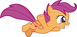 Size: 720x347 | Tagged: safe, edit, edited screencap, screencap, scootaloo, pegasus, pony, g4, the last crusade, background removed, female, filly, flying, scootaloo can fly, scootaloo's cutie mark, simple background, solo, the cmc's cutie marks, transparent background