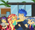 Size: 2692x2383 | Tagged: safe, artist:yingerten, flash sentry, sunset shimmer, oc, oc:silver quick sentry shimmer, oc:summer sky sentry shimmer, oc:sunflower sentry shimmer, human, equestria girls, g4, female, high res, male, mother's day, offspring, older flash sentry, older sunset shimmer, parent:flash sentry, parent:sunset shimmer, parents:flashimmer, ship:flashimmer, shipping, straight