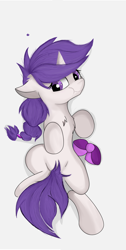 Size: 2392x4760 | Tagged: safe, artist:groomlake, oc, oc:snowie aura, pony, unicorn, bow, solo, tail, tail bow