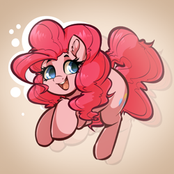 Size: 4000x4000 | Tagged: safe, artist:witchtaunter, pinkie pie, earth pony, pony, g4, absurd resolution, cute, diapinkes, ear fluff, female, gradient background, happy, mare, smiling, solo