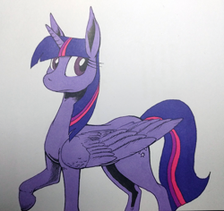 Size: 2944x2784 | Tagged: safe, artist:darkhestur, derpibooru exclusive, twilight sparkle, alicorn, pony, g4, female, high res, mare, marker drawing, simple background, solo, traditional art, twilight sparkle (alicorn), white background