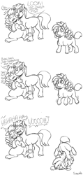 Size: 1554x3265 | Tagged: safe, artist:suautib, hitch trailblazer, zipp storm, oc, oc:maroon firefly, earth pony, pegasus, pony, g5, black and white, comic, cute, female, filly, foal, grayscale, happy, hug, laughing, lineart, male, mare, monochrome, offspring, parent:hitch trailblazer, parent:zipp storm, parents:stormblazer, screaming, ship:stormblazer, shipping, simple background, story included, straight, sweet dreams fuel, white background, wholesome