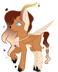 Size: 2651x3303 | Tagged: safe, artist:thecommandermiky, oc, oc only, oc:trystan, deer, hybrid, pegasus, pony, deer oc, female, high res, horn, jewelry, long hair, long mane, mare, necklace, non-pony oc, pegasus oc, remake, simple background, solo, white background, wings